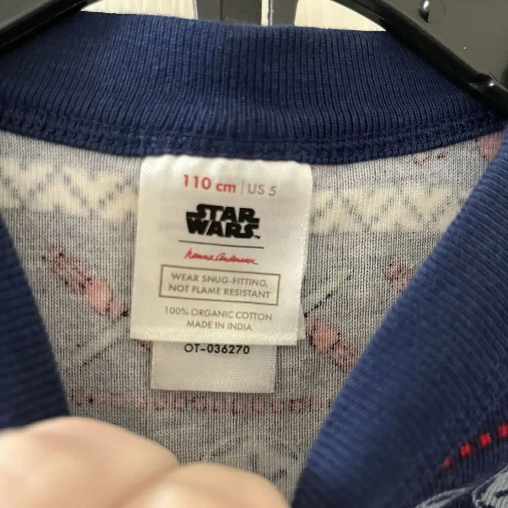 Hanna Andersson Star Wars Holiday Fair Isle 2-Pc Long John Pajamas Size 110 US 5